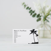 Tropische Palme Schwarzweiss Visitenkarte (Stehend Vorderseite)