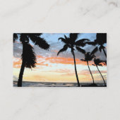 Tropische Palme Schwarzweiss Visitenkarte (Rückseite)