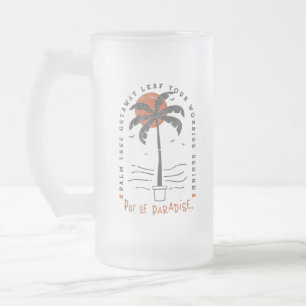 Tropische Palme Strand Stimmung Sommer Sonne Retro Mattglas Bierglas