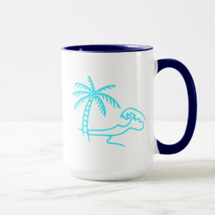 Tropische Palme und Welle Tasse