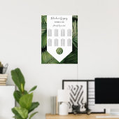 Tropische Palme Verlassen Hochzeitskarte Poster (Heimbüro)