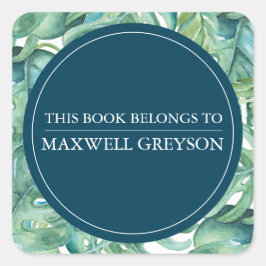 Tropische Palme Verließ zurück zum Buchzeichen der Quadratischer Aufkleber