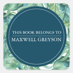 Tropische Palme Verließ zurück zum Buchzeichen der Quadratischer Aufkleber