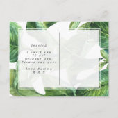 Tropische Palme werden Sie meine Blume Girl Card s Ankündigungspostkarte (Rückseite)