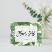 Tropische Palme werden Sie meine Blume Girl Card s Ankündigungspostkarte (Stehend Vorderseite)