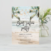 tropische Palmen 16 Einladungen (Stehend Vorderseite)