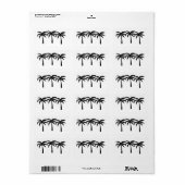 Tropische Palmen Adressaufkleber (Vorne)