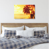 Tropische Palmen am Strand bei Sonnenuntergang Lei Leinwanddruck (Insitu (Schlafzimmer))