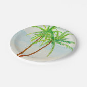 Tropische Palmen am Strand Pappteller (Schrägansicht)