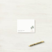 Tropische Palmen an der Küste Wasserfarbe Blau Grü Post-it Klebezettel (Auf Schreibtisch)