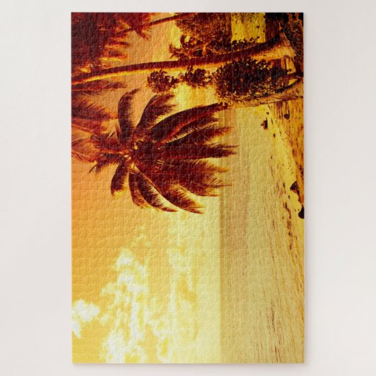 Tropische Palmen an einem Strand am Puzzle (Vertikal)
