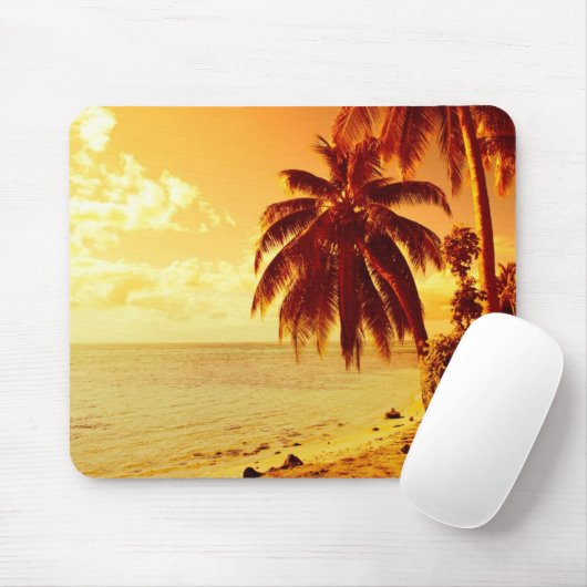 Tropische Palmen an einem Strand an Mousepad (Mit Mouse)