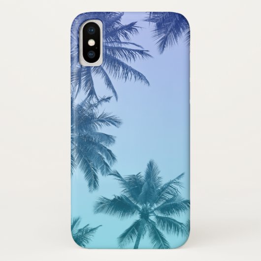 Tropische Palmen Aquamarine Gradient Trendy Case-Mate iPhone Hülle (Rückseite)