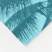 Tropische Palmen Aquamarine Gradient Trendy Fleecedecke (Ecke)