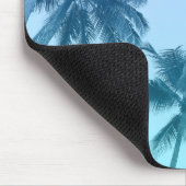Tropische Palmen Aquamarine Gradient Trendy Mousepad (Ecke)