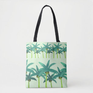 Tropische Palmen: Aquarellfarbenes, nahtloses Band Tasche