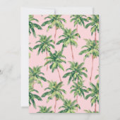 Tropische Palmen auf rosa Monogramm Mitteilungskarte (Rückseite)