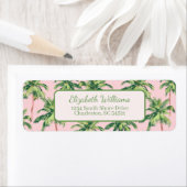 Tropische Palmen auf rosa Rücksendeadresse (Insitu)