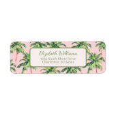 Tropische Palmen auf rosa Rücksendeadresse (Vorne)