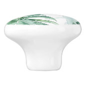 Tropische Palmen-aufgeteiltes Blatt Keramikknauf (Seitenansicht)