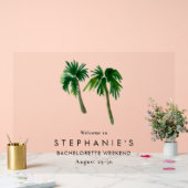 Tropische Palmen Bachelorette Acrylschild (Hochzeit)