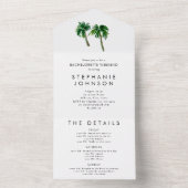 Tropische Palmen Bachelorette All In One Einladung (Innen)