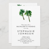 Tropische Palmen Bachelorette Einladung (Vorne/Hinten)