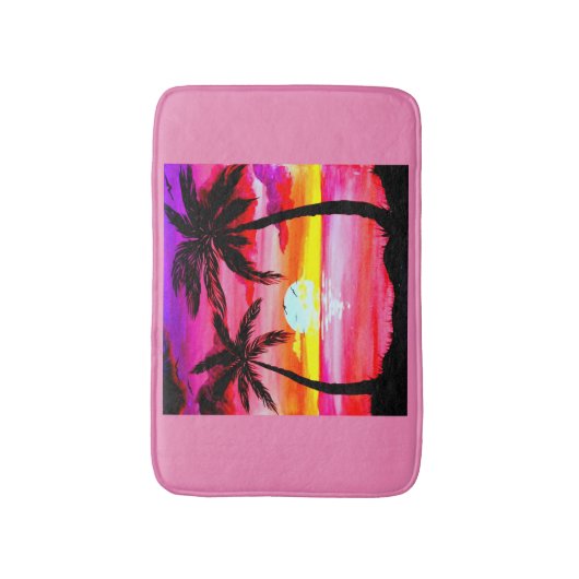 Tropische Palmen Badematte (Vorderseite Vertikal)