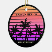 Tropische Palmen Bäume Rosa Schwarze, benutzerdefi Keramik Ornament (Links)