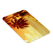 Tropische Palmen bei rechteckigem Sonnenuntergang Magnet (Rechte Seite)