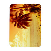 Tropische Palmen bei rechteckigem Sonnenuntergang Magnet (Vertikal)