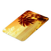 Tropische Palmen bei rechteckigem Sonnenuntergang Magnet (Linke Seite)