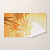 Tropische Palmen bei Sonnenuntergang Badhandtuch Set (Handtuch)