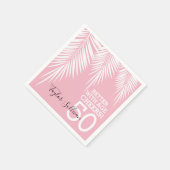 Tropische Palmen Birthday Pink Serviette (Ecke)
