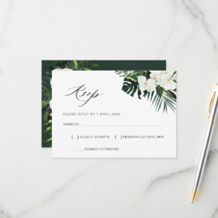 Tropische Palmen Blätter Blumenzwiebelkarte RSVP Karte