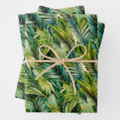 Tropische Palmen-Blätter für Grüne und Aquamarine Geschenkpapier Set (Beispiel)