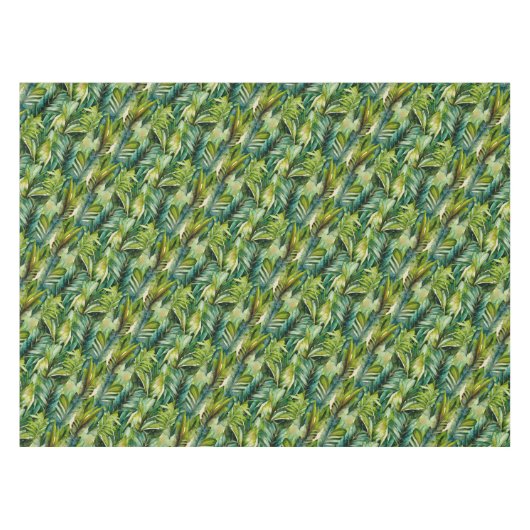 Tropische Palmen-Blätter für Grüne und Aquamarine Tischdecke (Vorderseite (Horizontal))