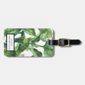 Tropische Palmen Blätter Gepäckmarke Gepäckanhänger (Vorderseite horizontal)