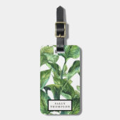 Tropische Palmen Blätter Gepäckmarke Gepäckanhänger (Vorderseite vertikal)