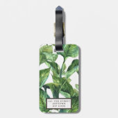 Tropische Palmen Blätter Gepäckmarke Gepäckanhänger (Rückseite vertikal)