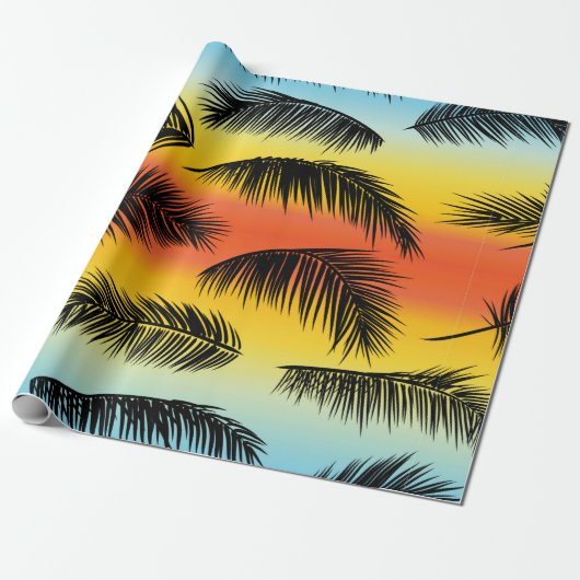 Tropische Palmen-Blätter Geschenkpapier (Ungerollt)