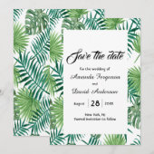 Tropische Palmen Blätter Grünpflanzen Save the Dat Date (Vorne/Hinten)