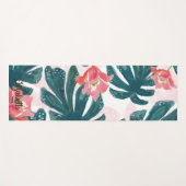 Tropische Palmen-Blätter, Hibiskus - Personalisier Yogamatte (Vorderseite (Horizontal))