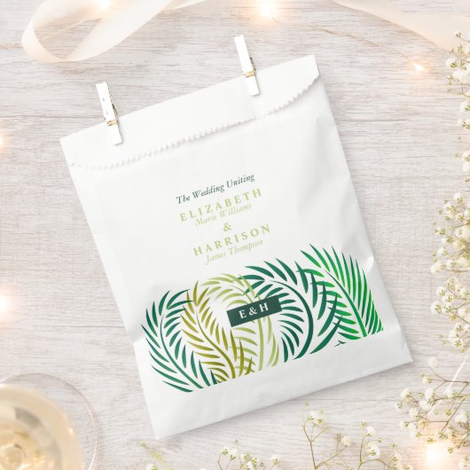 Tropische Palmen-Blätter, Hochzeiten am Strand Geschenktütchen (Ausgeschnitten)