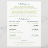 Tropische Palmen-Blätter, Hochzeiten am Strand Programm (Rückseite)