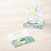 Tropische Palmen-Blätter, Hochzeiten am Strand Rechteckiger Pappuntersetzer (Vor Ort)