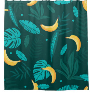 Tropische Palmen Blätter Nahtlose Muster. Bananens Duschvorhang