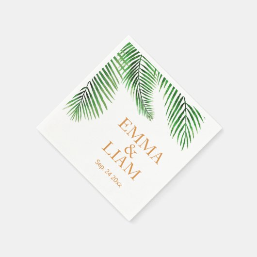 Tropische Palmen-Blätter Serviette (Ecke)