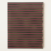 Tropische Palmen Blätter Streifenwege Hochzeit Planer (Rückseite)