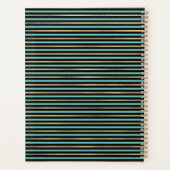 Tropische Palmen Blätter Streifenwege Hochzeit Planer (Rückseite)